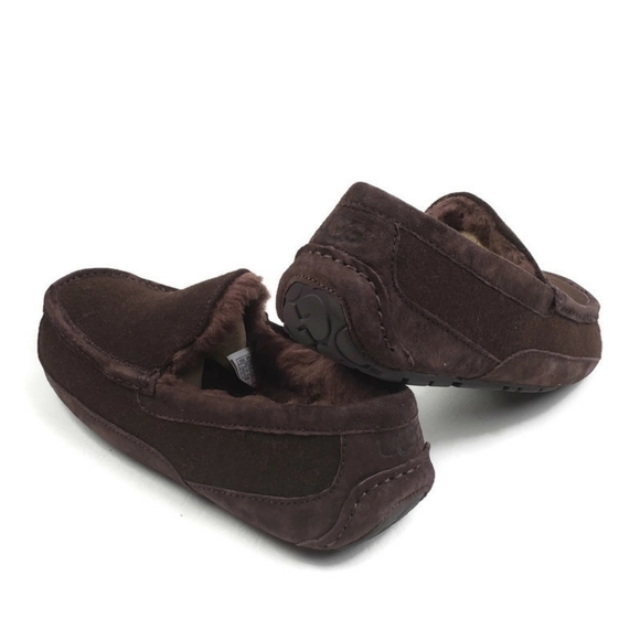 UGG Ascot Wool Suede Moc Toe Slippers Sz 10 - Picture 4 of 12